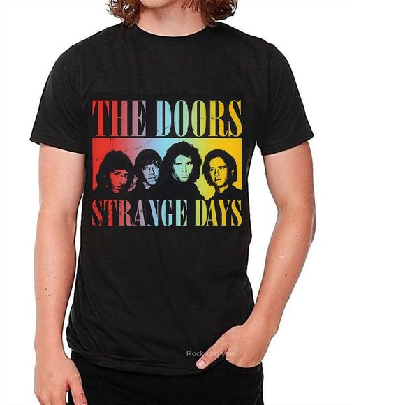 The Doors Logo Strange Days rock blues Official cotton T-Shirt 2XL XXL NWT - Picture 1 of 2